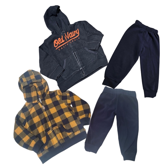 Carter's Other - Boys Size 24M-2T Carter's And Old Navy Kids Zip-Up Fleece Hoodie & Pants Bundle